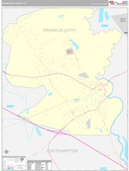 Franklin CityCounty, VA Wall Map Premium Style 2024